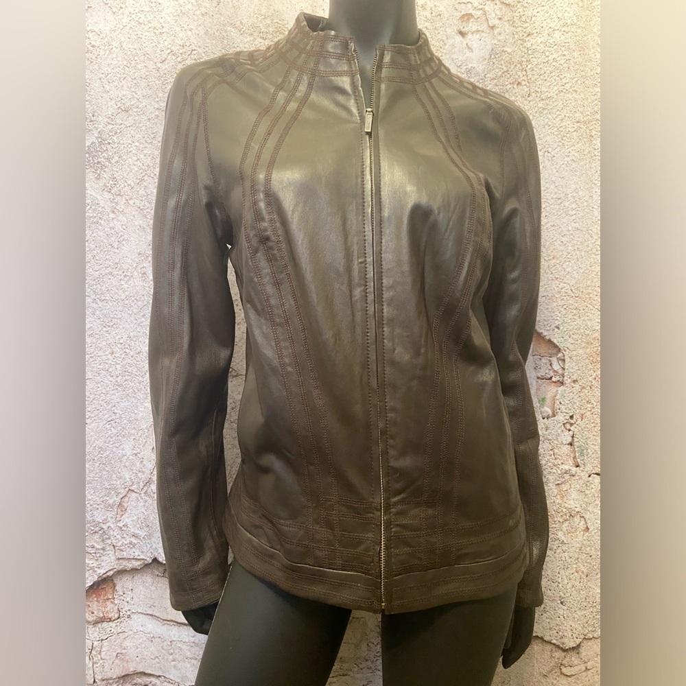 Tribal Chocolate Leather Jacket